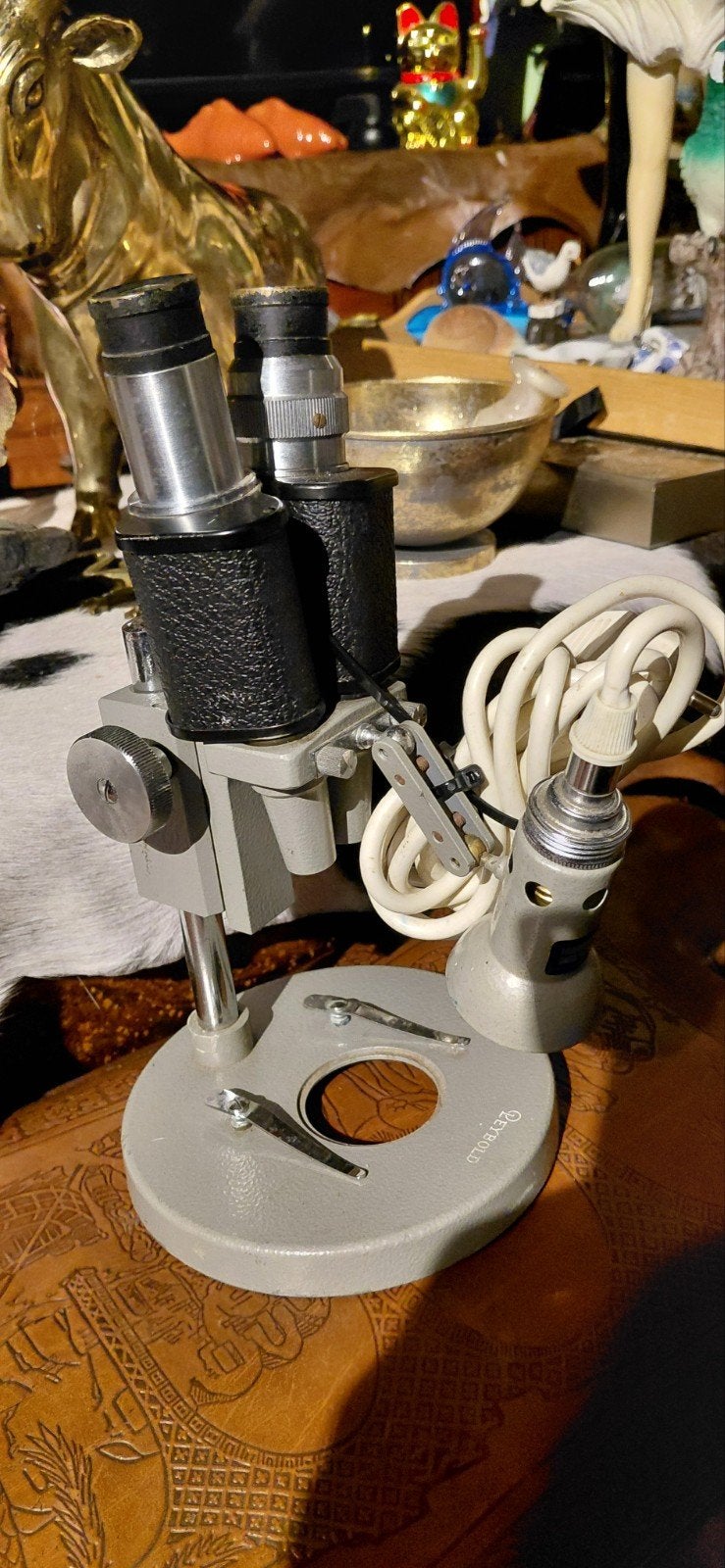 Vintage Leybold Stereomicroscoop BL7 met Verlichting, Ophalen of Verzenden, Gebruikt, Minder dan 400x, Stereomicroscoop