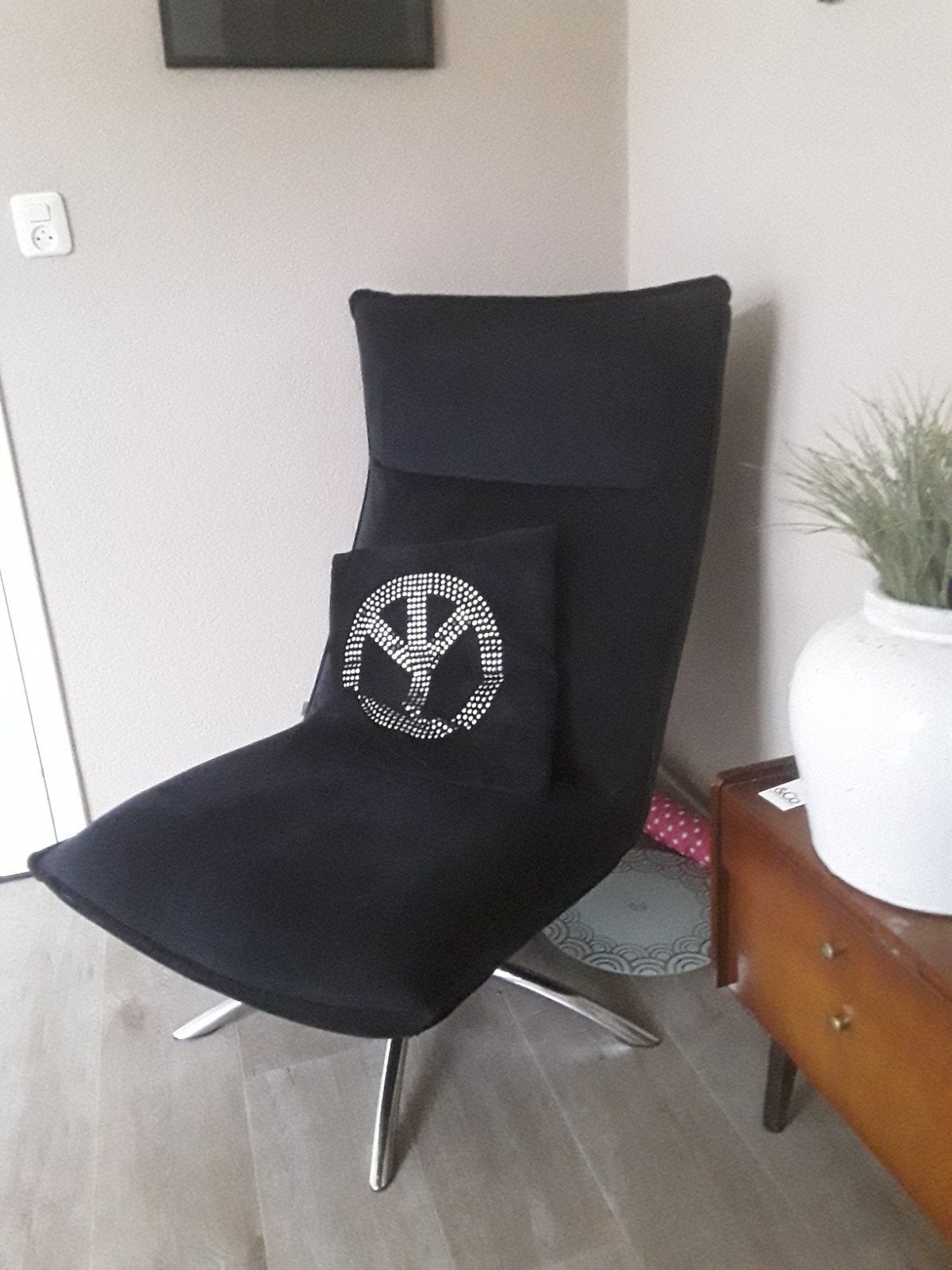 Draaifauteuil, Ophalen, 75 tot 100 cm, Zo goed als nieuw, Stof