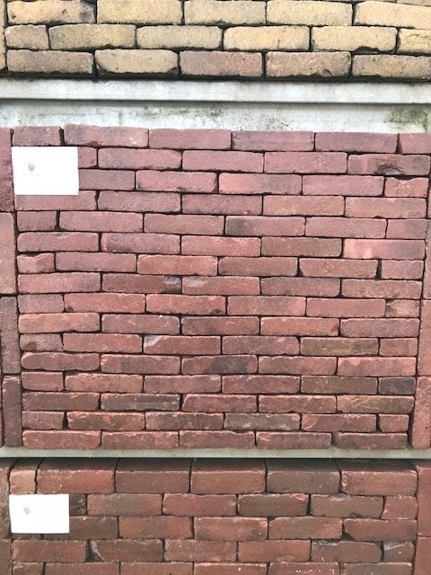 mooie oud hard gebakken waaltjes ofwel 5-duimers op pallet, Tuin en Terras, Gebruikt, Keramiek, Klinkers, Ophalen of Verzenden