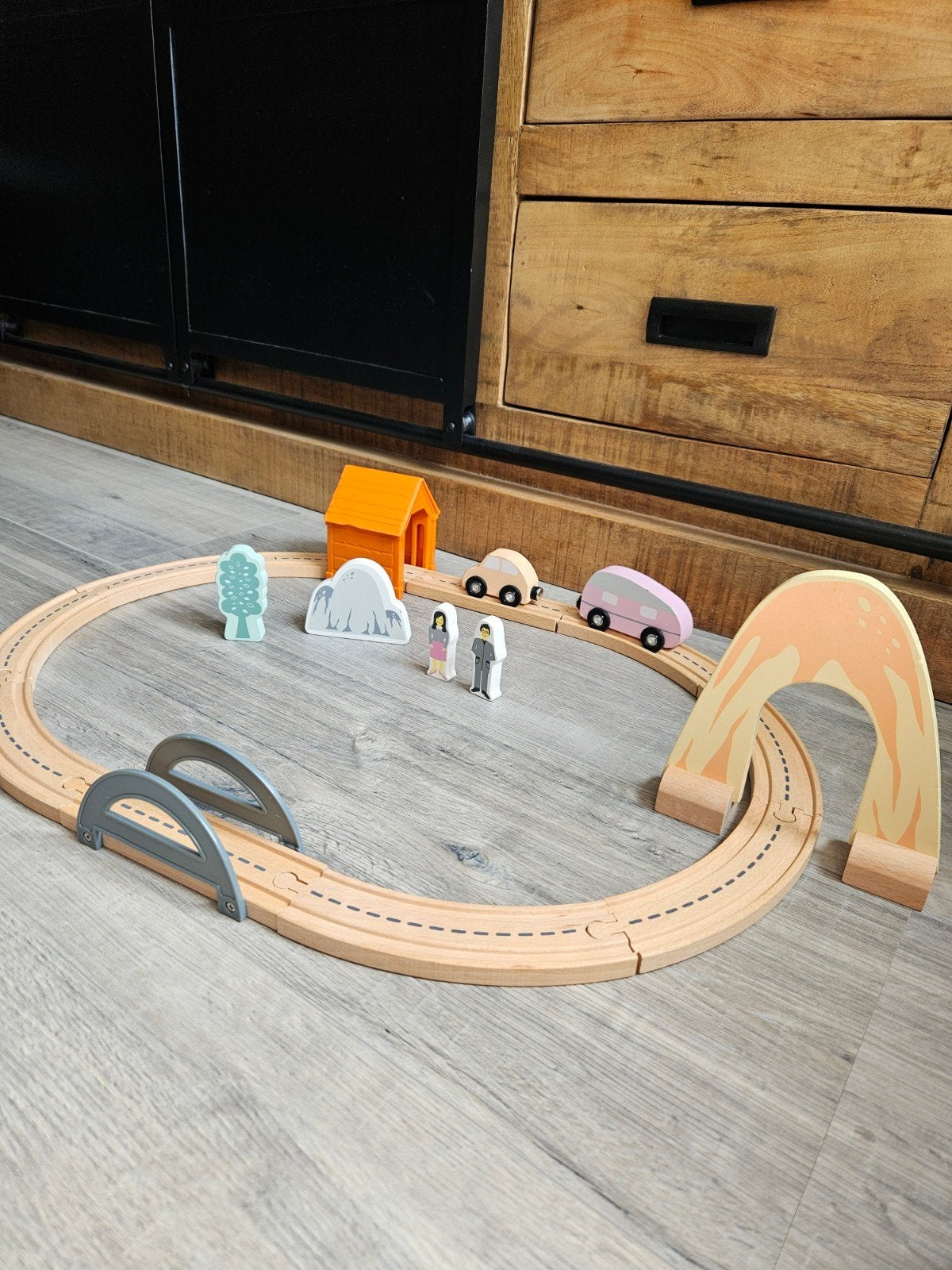 Houten Autobaan Speelset met Auto's en Accessoires, Kinderen en Baby's, Speelgoed | Speelgoedvoertuigen, Ophalen of Verzenden