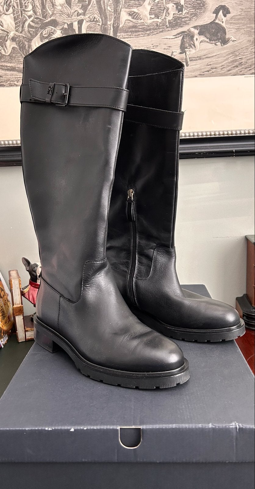 Nieuwe Tommy Hilfiger leren zwarte dameslaarzen maat 40, Kleding | Dames, Schoenen, Ophalen, Nieuw, Zwart, Hoge laarzen