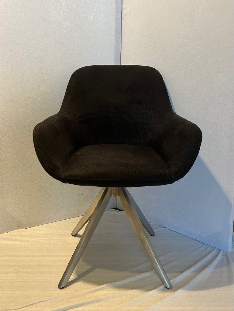 6 Eetkamerstoelen, type ‘Kushi’., Ophalen, Zwart, Zo goed als nieuw, Stof