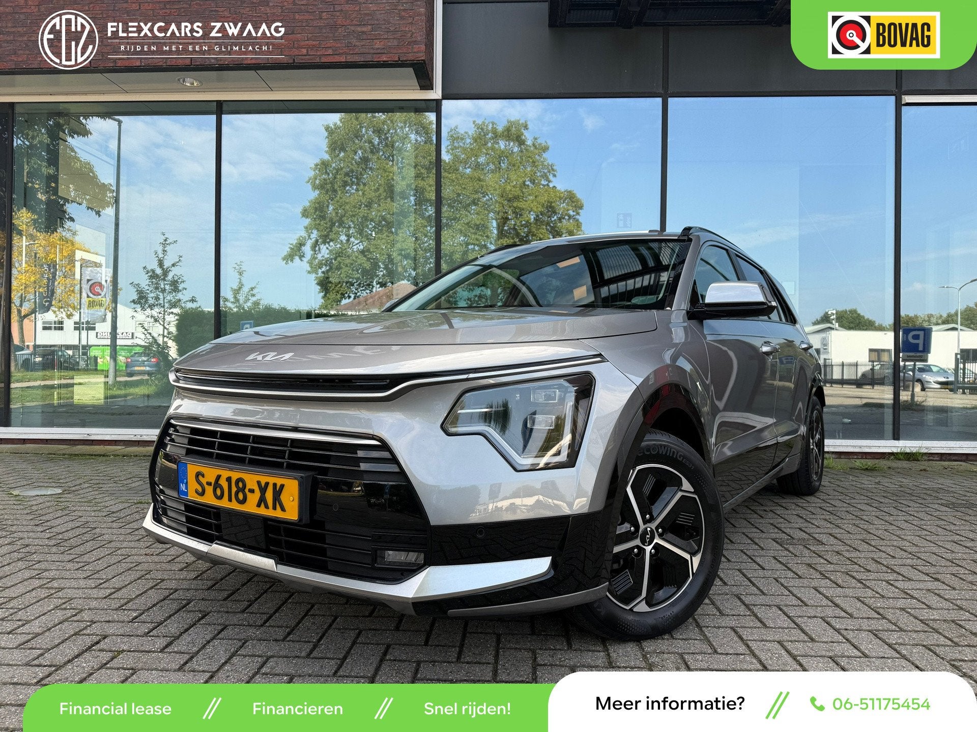 Kia Niro 1.6 GDi Hybrid DynamicPlusLine - Automaat - Opendak, Gebruikt, 23 km/l, SUV of Terreinwagen, Zilver of Grijs