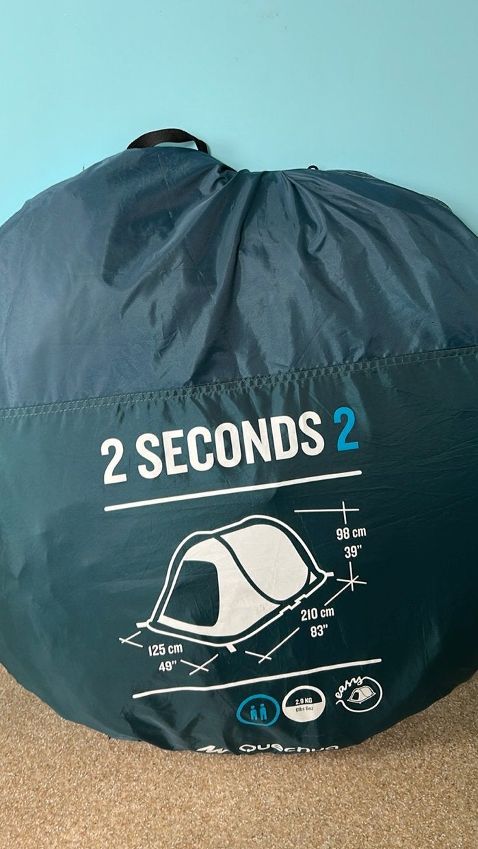 Quechua 2 Seconds 2-persoons pop-up tent (2 stuks), Ophalen, Gebruikt, Tot en met 2