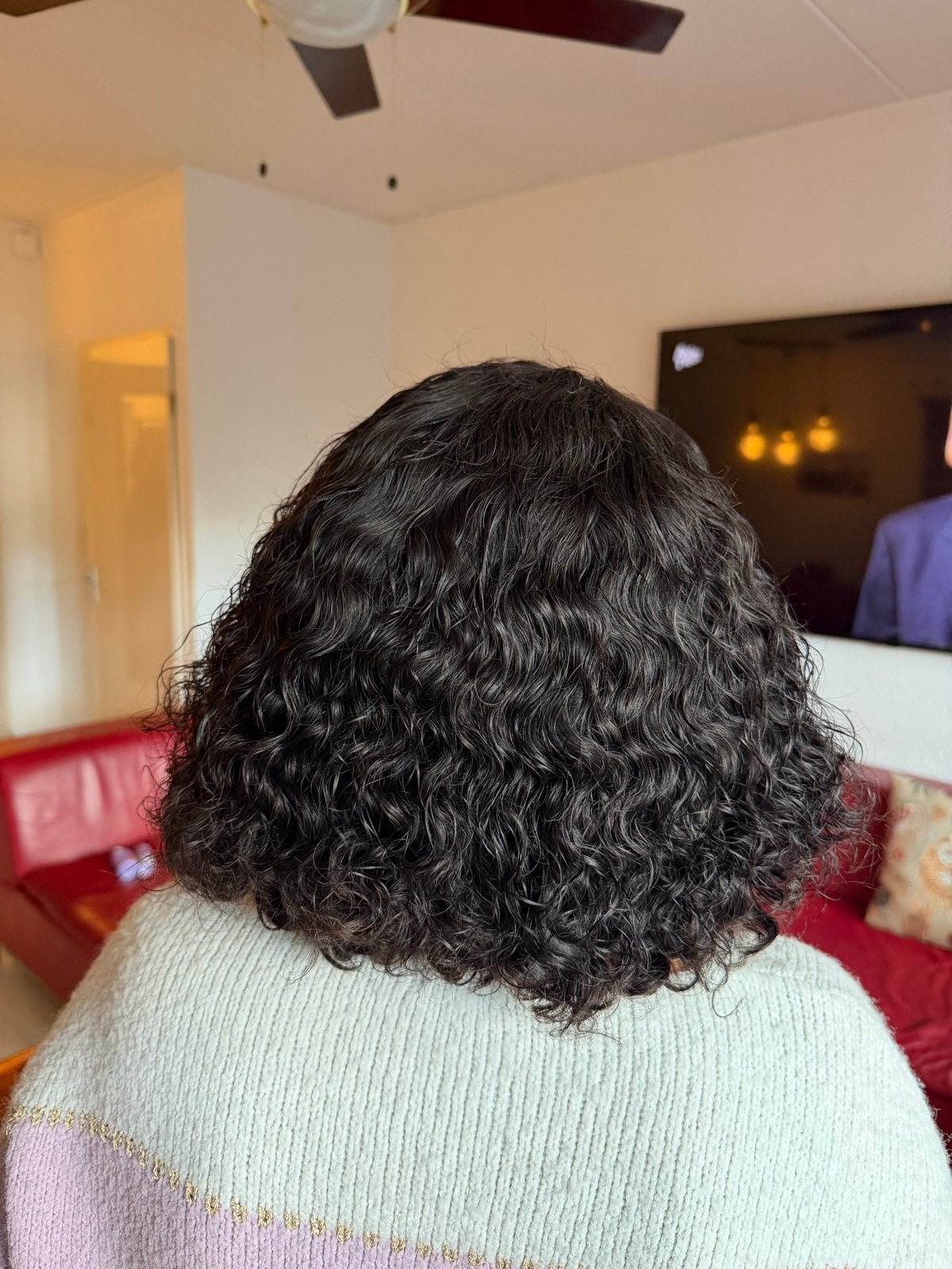 Krullende pruik van echt haar, Ophalen, Zo goed als nieuw, Pruik of Haarverlenging