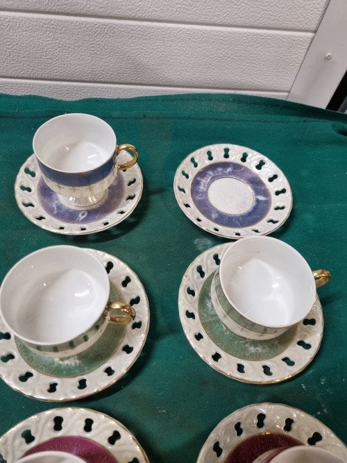 kop en schotels vintage parelmoer, Ophalen of Verzenden, 'T Olde Gre-j, Info@toldegrej.nl, Endepoelstraat 20f Didam