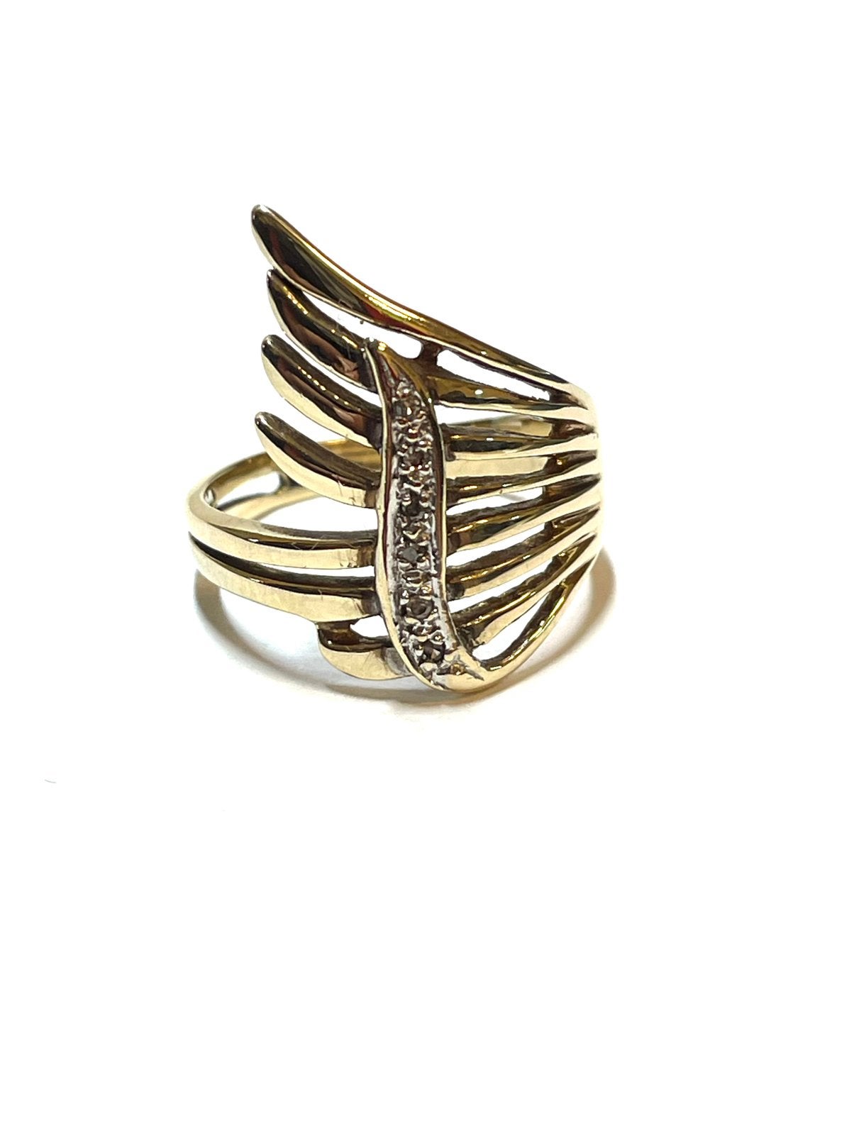 8k gouden ring met diamant, -, -, Ophalen of Verzenden, Zo goed als nieuw