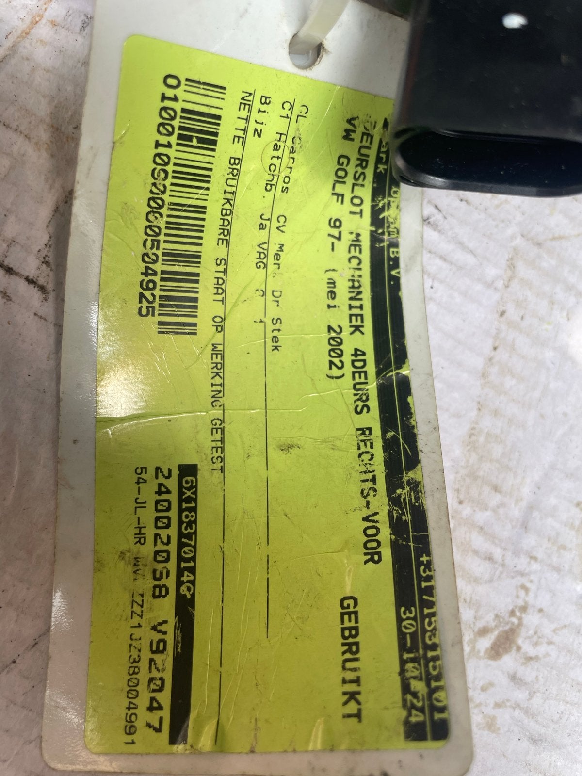Deurslot mechaniek rechts-voor VW Golf 1997-2005, Gebruikt, Ophalen of Verzenden, Volkswagen, Voor