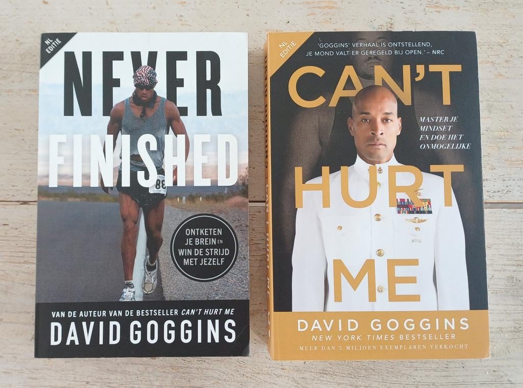 David Goggins bundel (NL) - Can't hurt me & Never Finished, Ophalen of Verzenden, Zo goed als nieuw, David Goggins