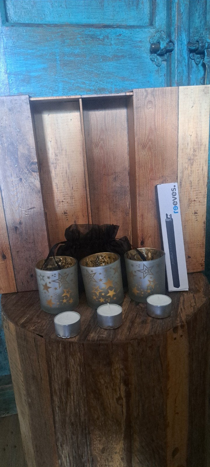 2 vaks geschenkdoos + 3 waxinelichtje + plasma aansteker, Overige merken, Waxinelichthouder, Nieuw, Ophalen of Verzenden