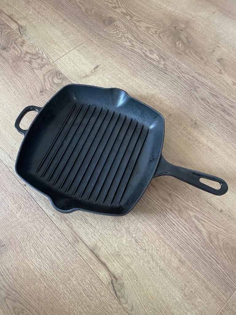 Grill pan gietijzer, Ophalen, Gebruikt, Koekenpan of Braadpan, Gietijzer