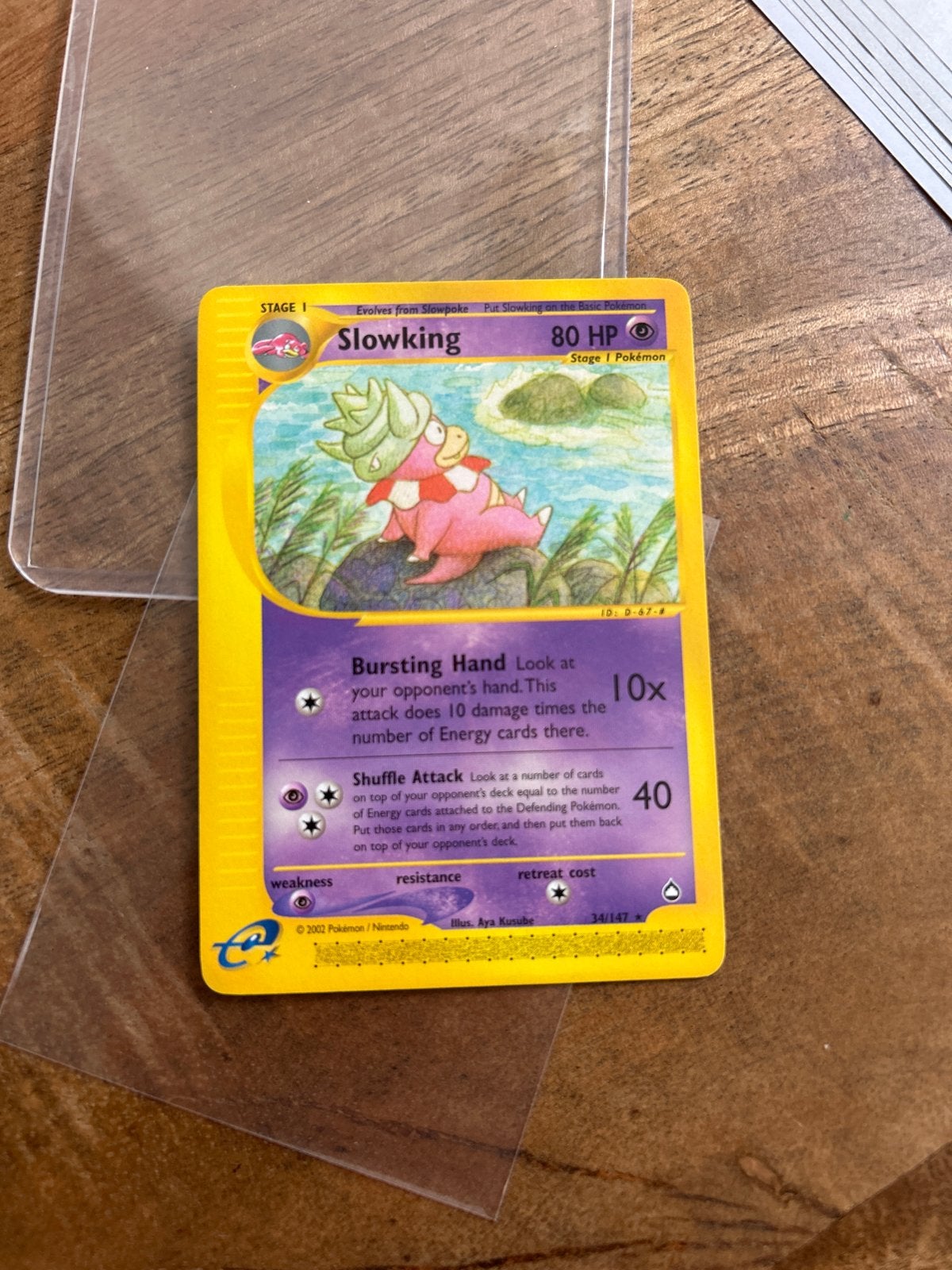 Pokémon TCG: Slowking Aquapolis EX+ Kaart, Ophalen of Verzenden, Gebruikt, Losse kaart