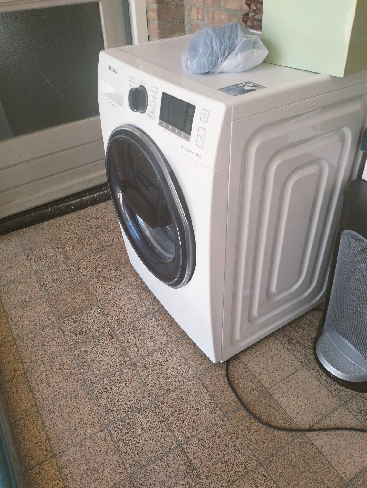 Samsung EcoBubble 8kg Wasmachine - Zo goed als nieuw, 6 tot 8 kg, Ophalen, 1200 tot 1600 toeren, 85 tot 90 cm