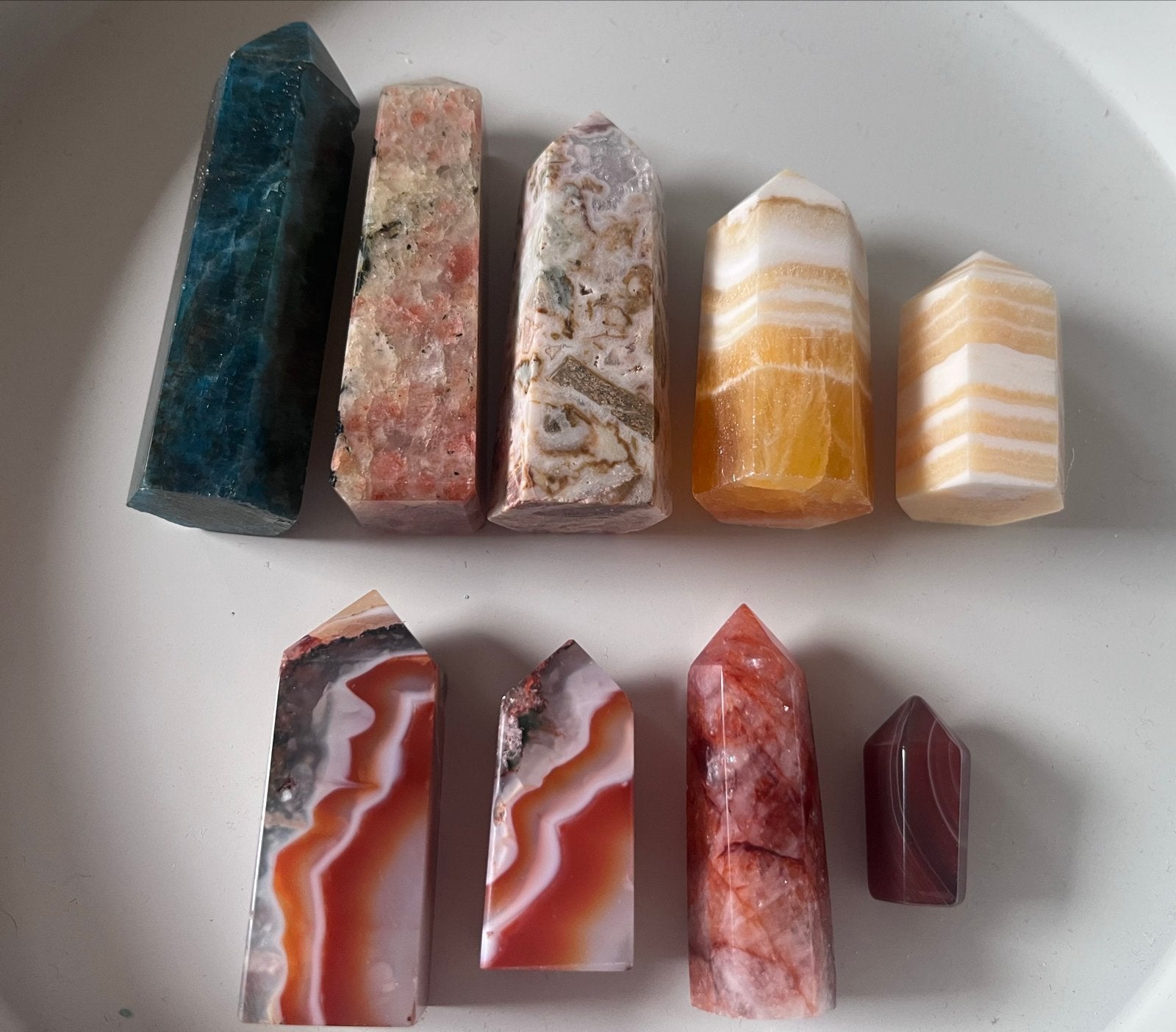 Set van 9 gepolijste torens, Sieraden, Tassen en Uiterlijk, Ophalen of Verzenden, Zo goed als nieuw