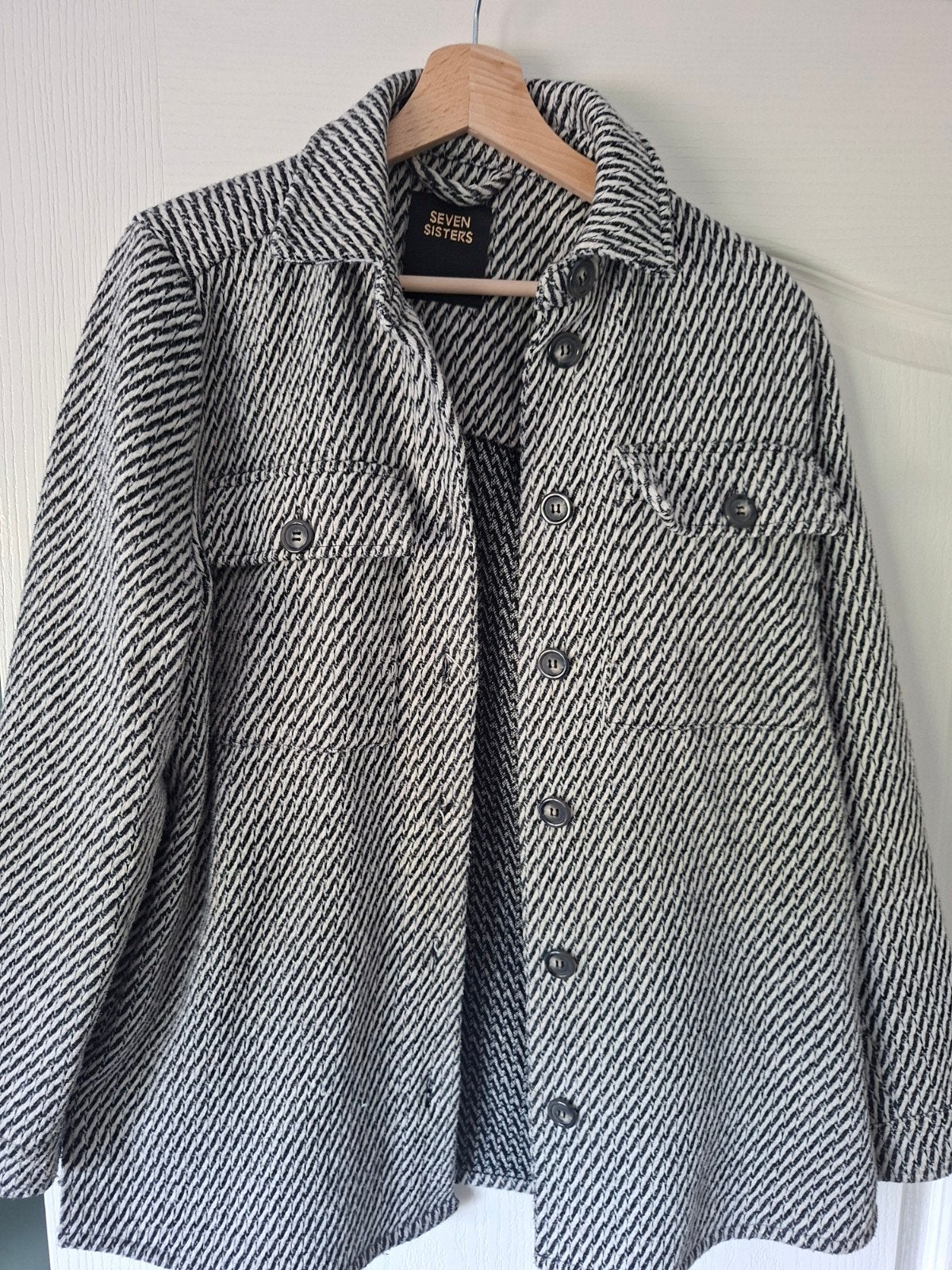 Seven Sisters Blouse Jasje Zwart Wit Maat XS, Kleding | Dames, Seven Sisters, Zwart, Ophalen of Verzenden, Zo goed als nieuw