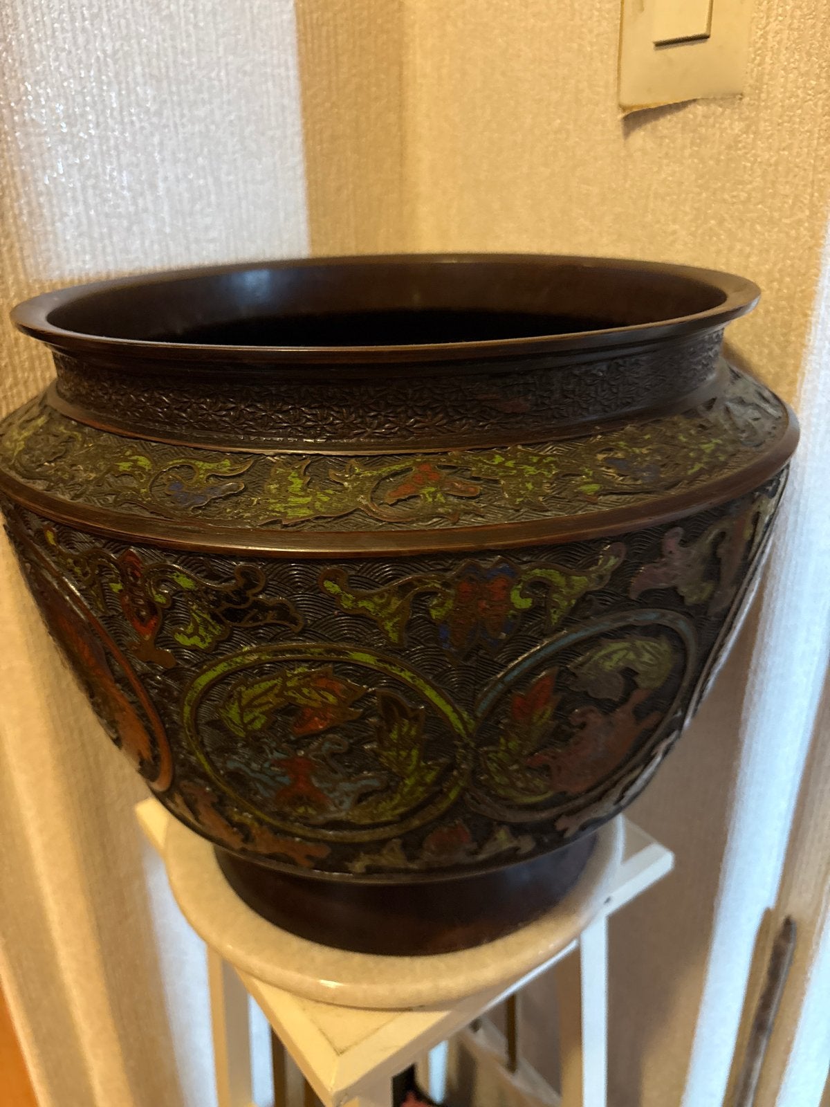 Antieke Chinese Cloisonné Bronzen Pot met Draken, Ophalen of Verzenden