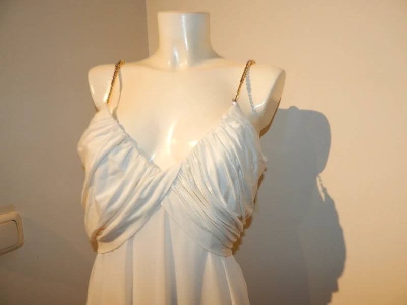 Ritmo di Perla la perla maxi dress wit goud band stenen I42, Verzenden, Wit, Ritmo di Perla la perla, Maat 36 (S)