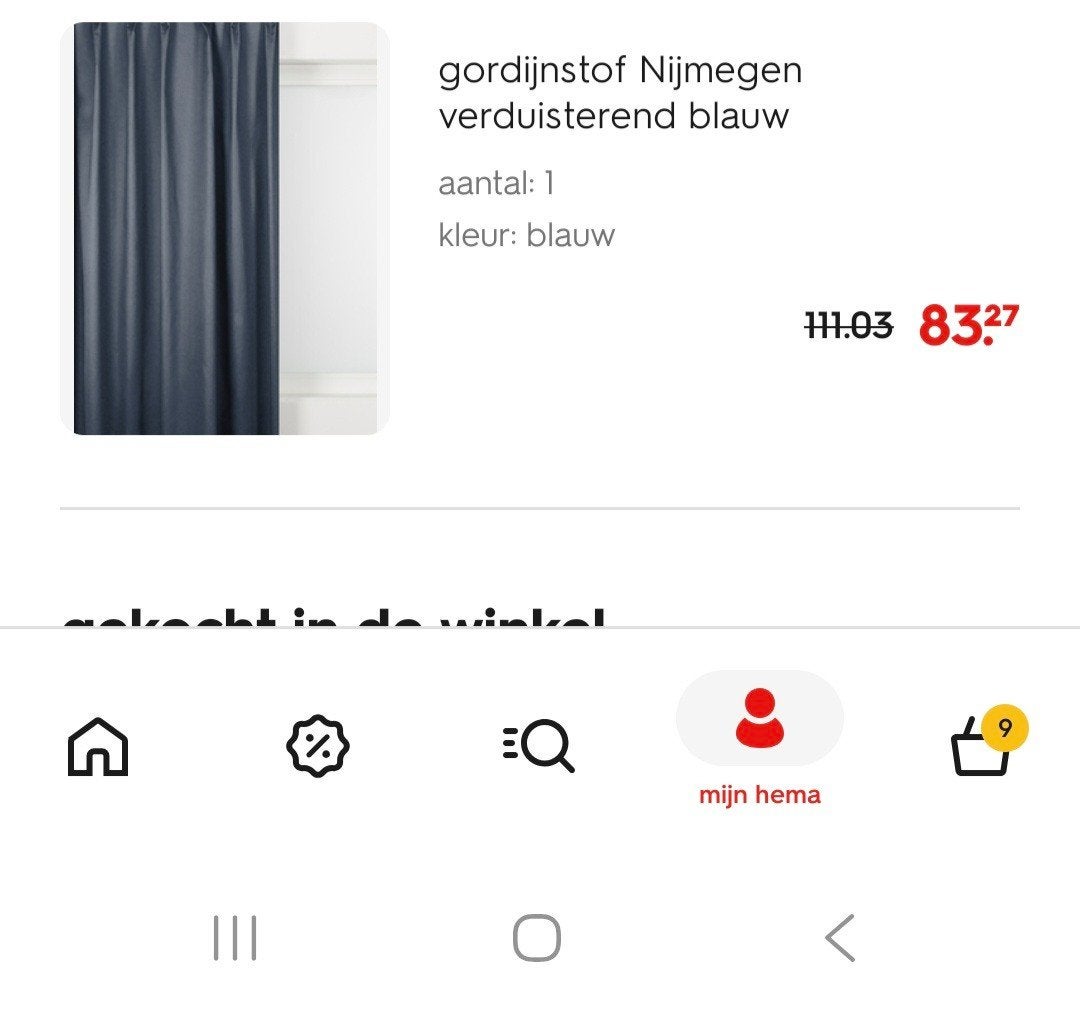 Verduisterend gordijnen Nijmegen blauw, Ophalen, Overgordijn, Nieuw, Polyester