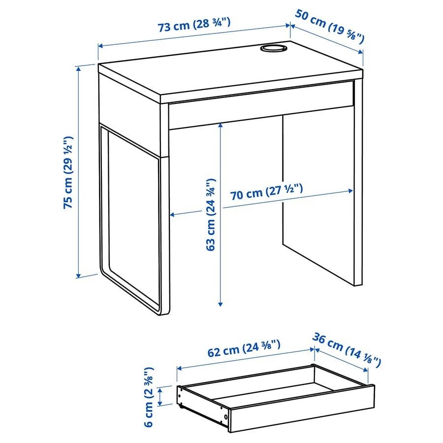 IKEA Micke bureau wit - Compact en functioneel, Huis en Inrichting, Ophalen, Met lades, Spaanplaat of MDF, Zo goed als nieuw