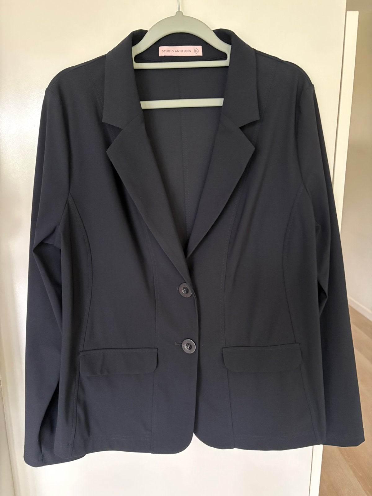 Donkerblauwe blazer van Studio Anneloes, maat XL, Ophalen of Verzenden, Zo goed als nieuw, Maat 46/48 (XL) of groter, Blauw