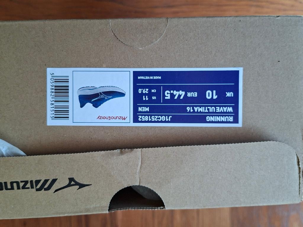 Mizuno Wave Ultima 16 hardloopschoenen 44.5, Ophalen, Mizuno, Blauw, Overige maten