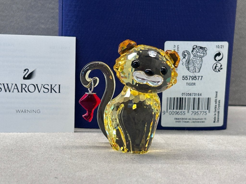 Swarovski SALE Tijger met gelukslantaarn SALE, Ophalen of Verzenden, Nieuw, Figuurtje