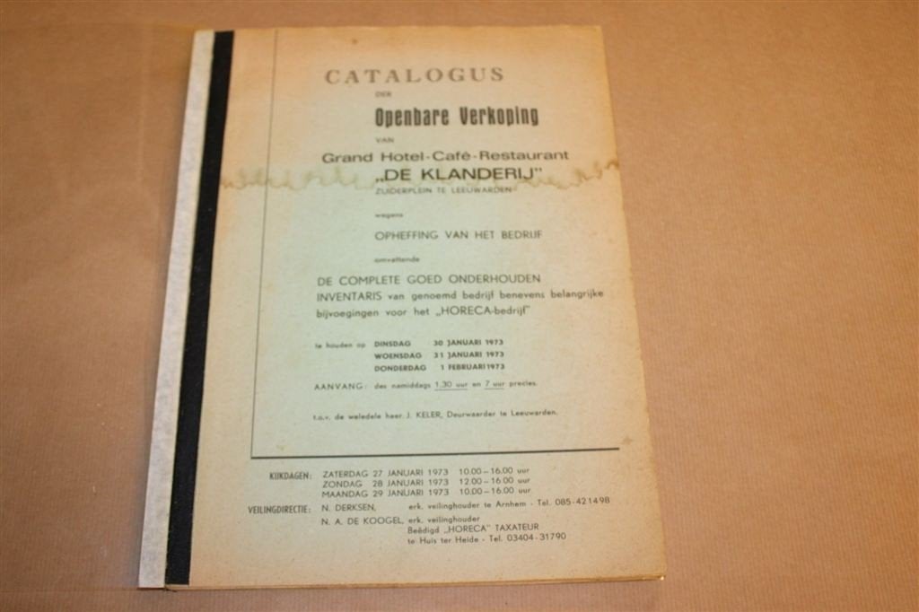 De Klanderij Leeuwarden — Zeldzame Veilingcatalogus 1973, Ophalen of Verzenden, Gelezen