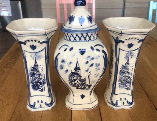 Delfts Blauw kaststel 33 cm hoog, Ophalen of Verzenden