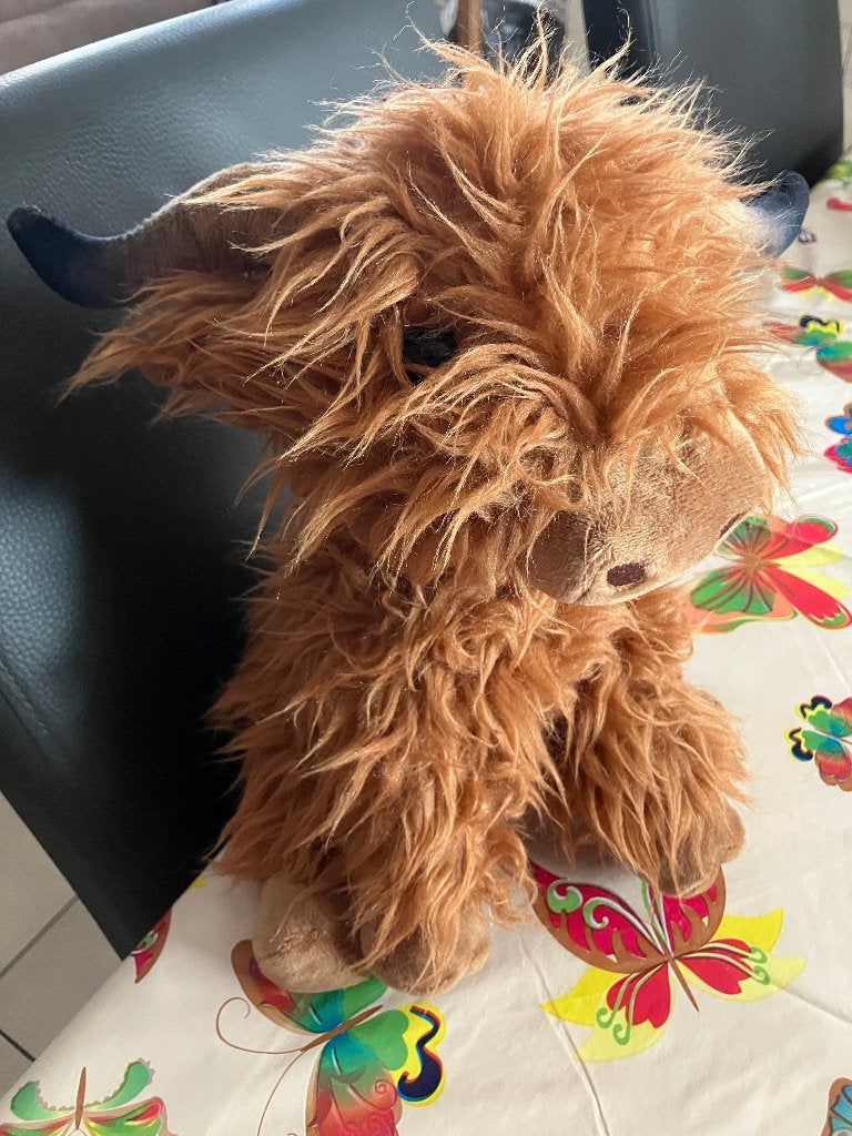 Highlander koe Knuffel ( Schotse Stier ), Kinderen en Baby's, Speelgoed | Knuffels en Pluche, Ophalen of Verzenden, Zo goed als nieuw