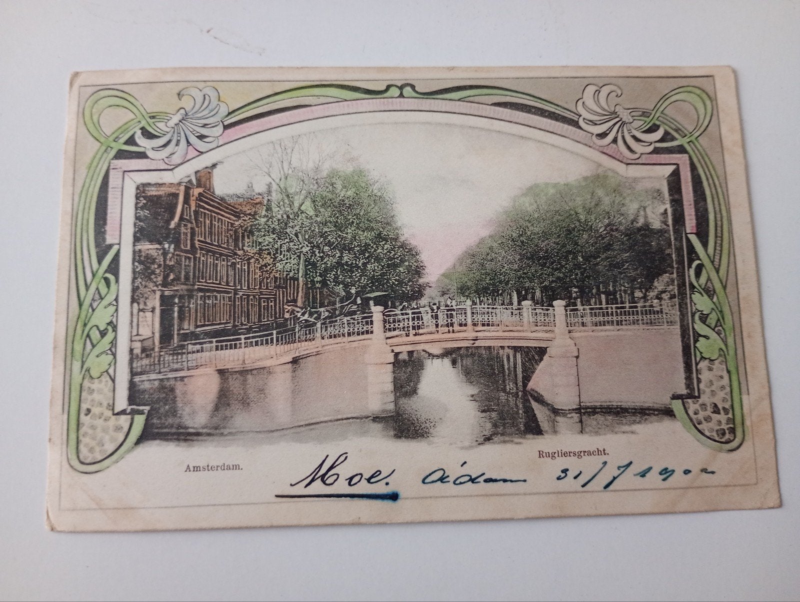 Amsterdam Reguliersgracht Jugendstilkaart 1902, Ophalen of Verzenden, Voor 1920, Gelopen, Noord-Holland