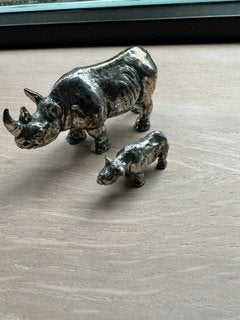 WNF Neushoorn met jong beeldjes, Verzamelen, Beelden en Beeldjes, Ophalen of Verzenden, Zo goed als nieuw, Dier