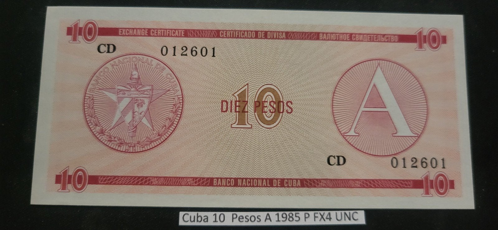 Cuba 10 Pesos A 1985 P FX4 UNC, Ophalen of Verzenden
