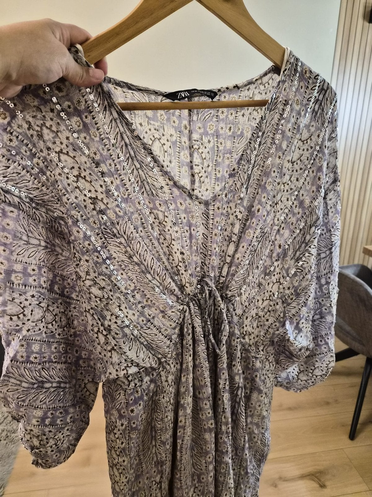 Zara Sequinned Boho Dress – maat XL, Ophalen of Verzenden, Zo goed als nieuw, Maat 46/48 (XL) of groter, Onder de knie