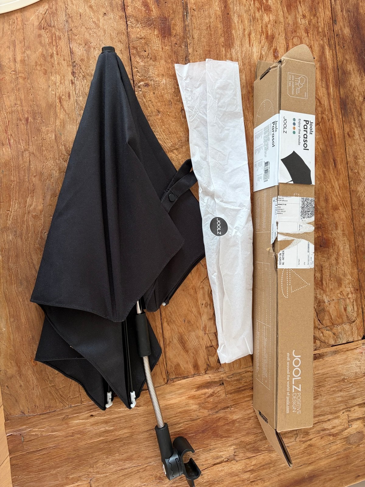 Joolz Parasol - Zwart - Zo goed als nieuw, Kinderen en Baby's, Ophalen of Verzenden, Zo goed als nieuw, Kinderwagen