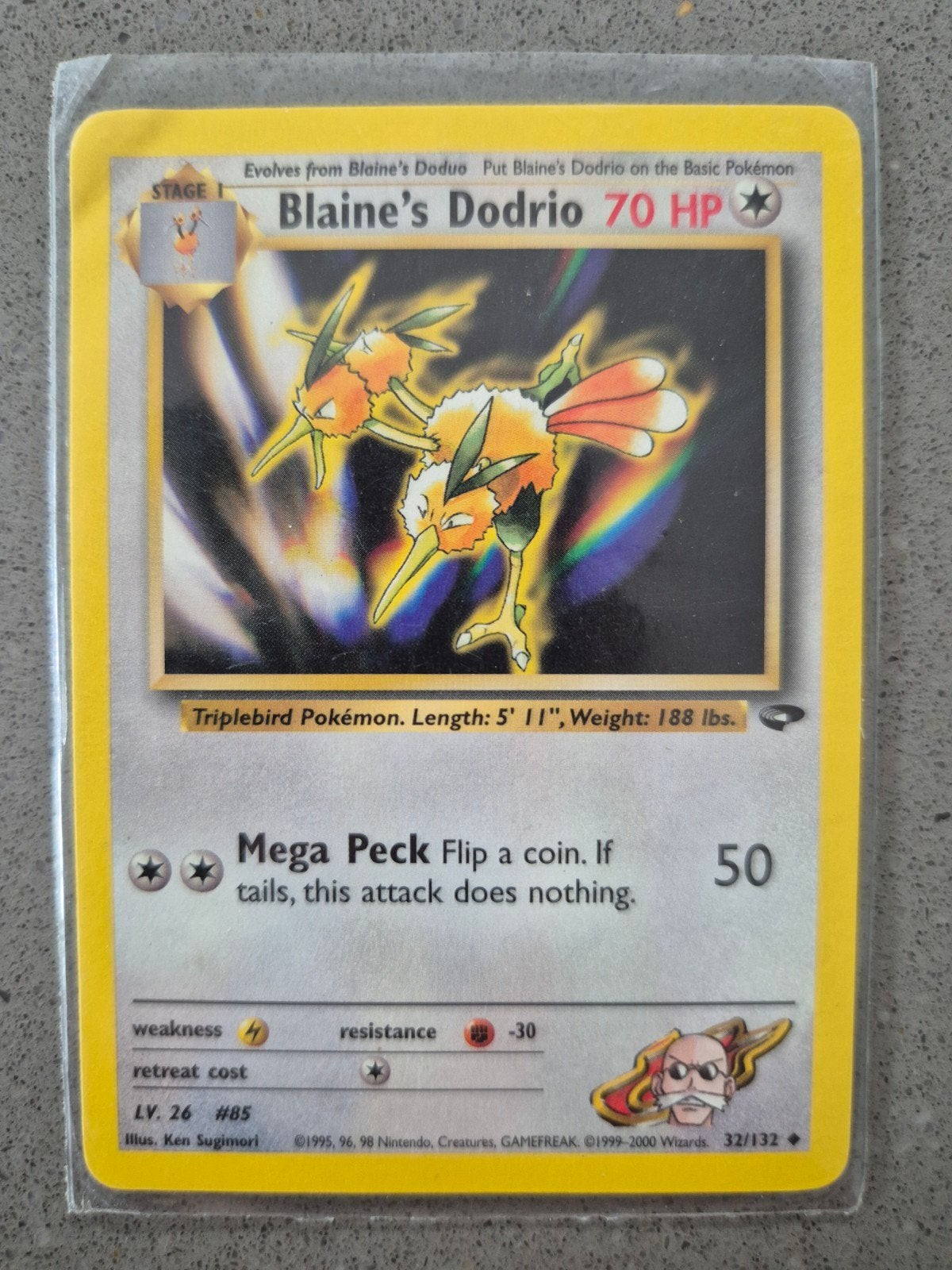 Blaine's Dodrio Pokémon kaart (Wizards 32/132), Ophalen of Verzenden, Zo goed als nieuw, Losse kaart