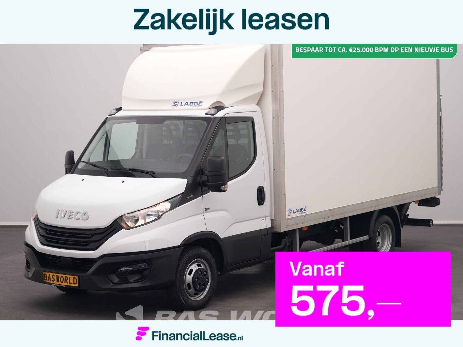 Iveco Daily 35C16 3.0L Laadklep Dubbellucht Bakwagen Airco C, Stof, Gebruikt, Euro 6, 4 cilinders