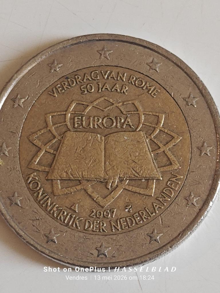 2 Euro Herdenkingsmunt Verdrag van Rome 2007 Nederland, Postzegels en Munten, Munten | Europa | Euromunten, Losse munt, 2 euro