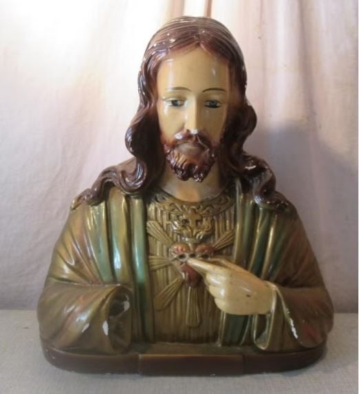 Mooi Antiek Borstbeeld van Christus - 38x20x43, Antiek en Kunst, Ophalen of Verzenden