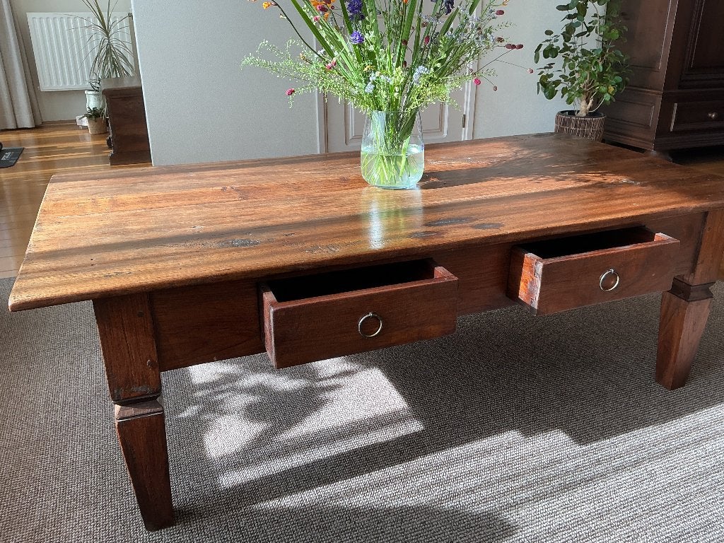 Koloniale houten salontafel, Ophalen, 50 – 75, Gebruikt, Koloniaal