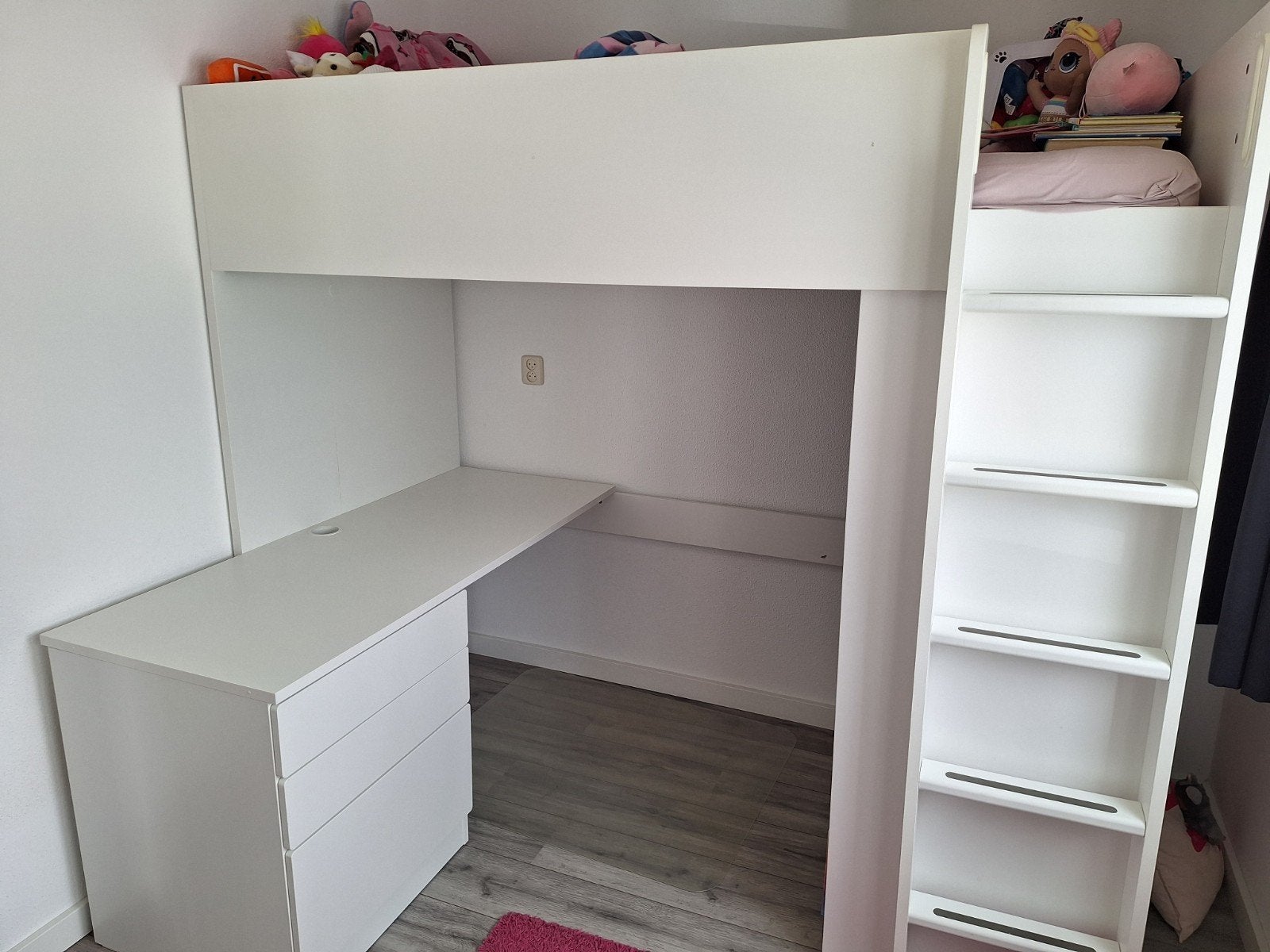 Ikea Smastad hoogslaper met bureau en kast, Ophalen, Gebruikt, Eenpersoons, 200 cm