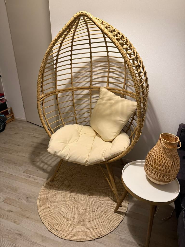 Egg chair naturel relax seat (Xenos), Huis en Inrichting, Bruin, Riet of Rotan, Ophalen of Verzenden, Zo goed als nieuw