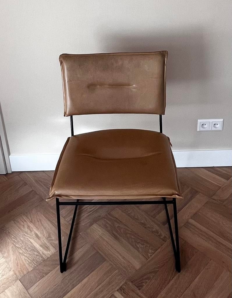 3 Jess Design eetkamerstoelen met lederen bekleding, Ophalen, Gebruikt, Leer, Drie