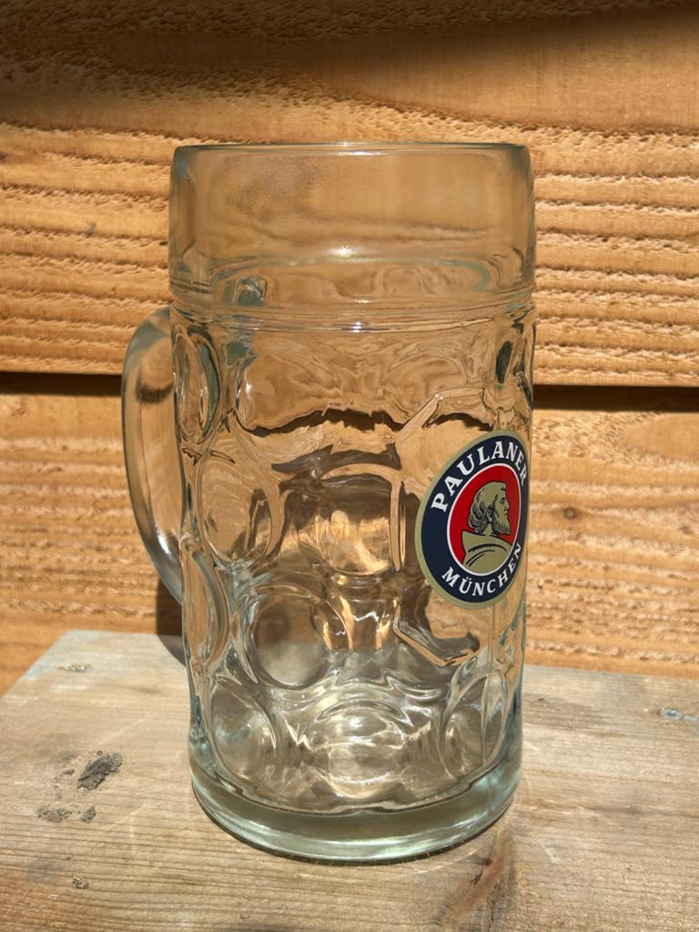 Paulaner Bierglas 1 Liter München, Verzamelen, Ophalen of Verzenden, Zo goed als nieuw, Glas of Glazen, Overige merken