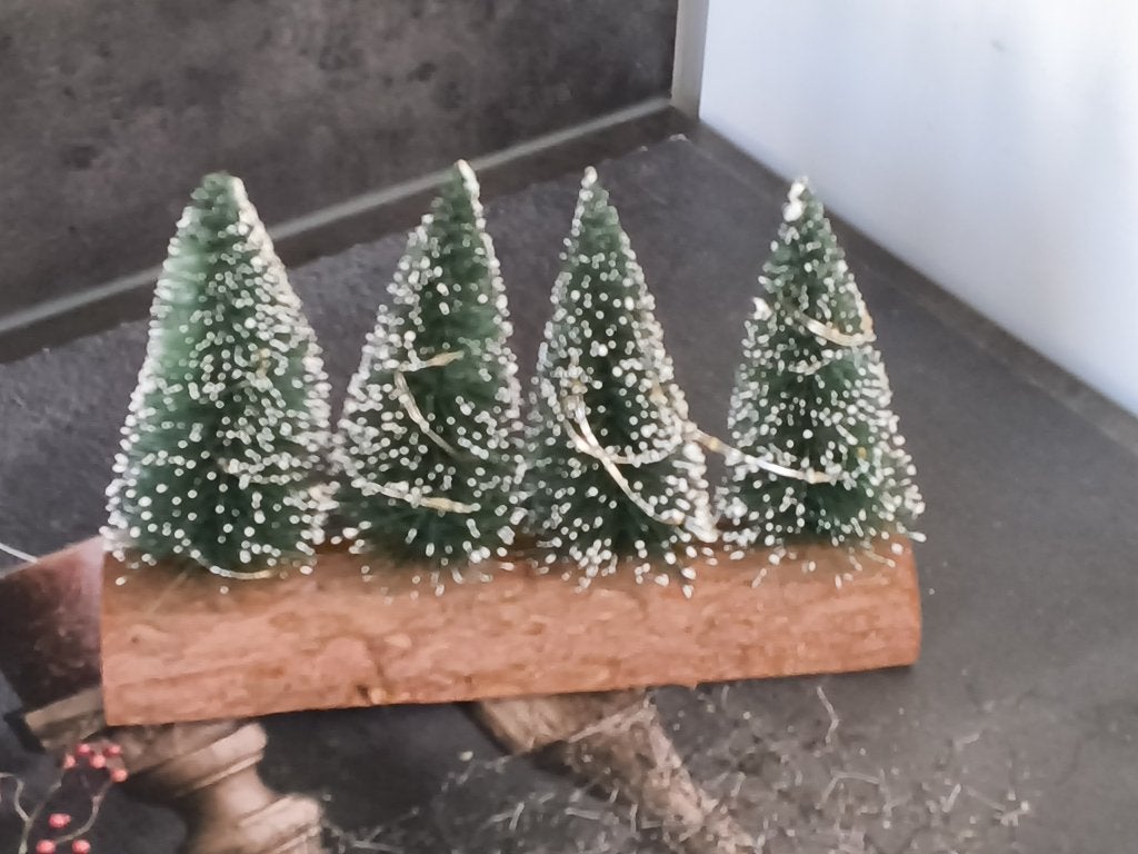 Kerst boompjes op stam op batterijen., Ophalen of Verzenden, Gebruikt