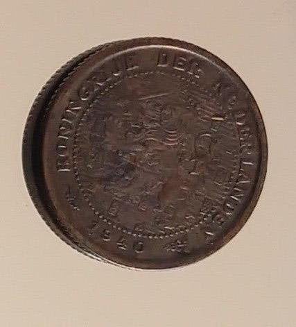 halve cent 1940,  volgnr 2, Ophalen of Verzenden, Koningin Wilhelmina, Overige waardes, Losse munt