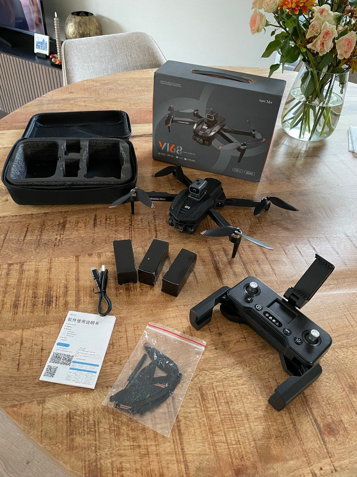 V168 Pro Drone met GPS en 4K Camera - Zo goed als nieuw, Audio, Tv en Foto, Drones, Cameradrone, 100 tot 1000 meter, 15 tot 30 minuten