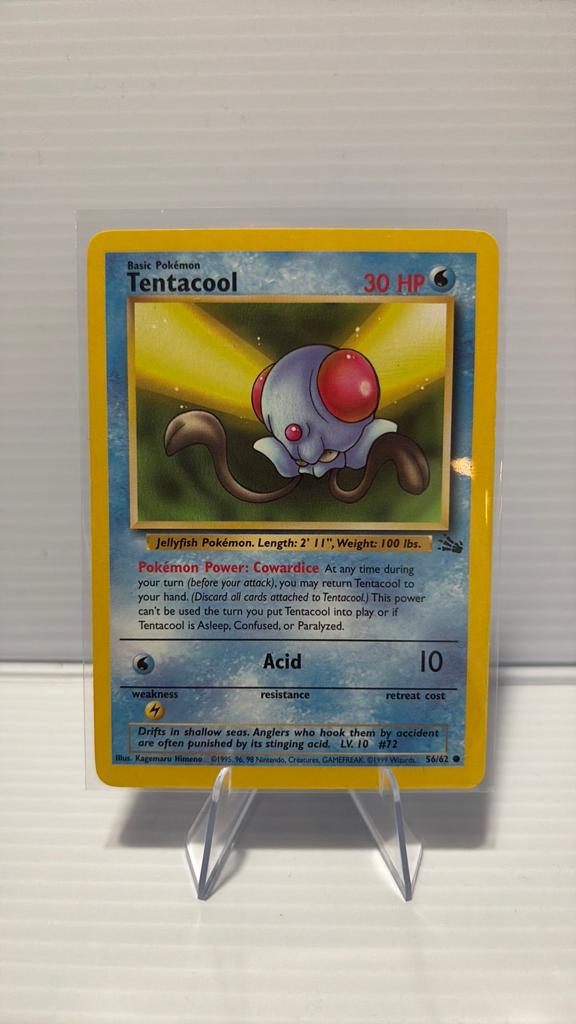 Tentacool 56/62 Fossil Pokémon Kaart, Ophalen of Verzenden, Gebruikt, Losse kaart