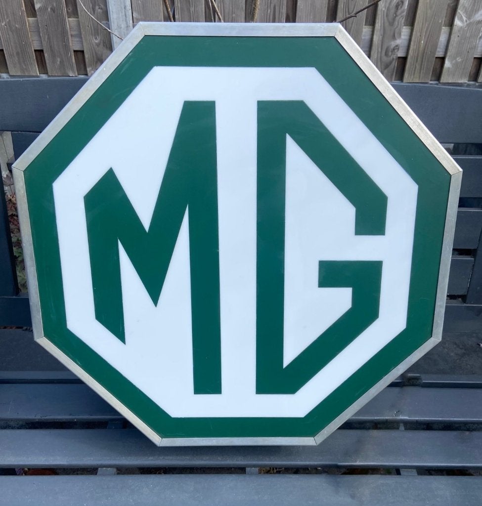 Vintage verlicht MG Logo / Lichtbak, Ophalen, Gebruikt, Lichtbak of (neon) lamp