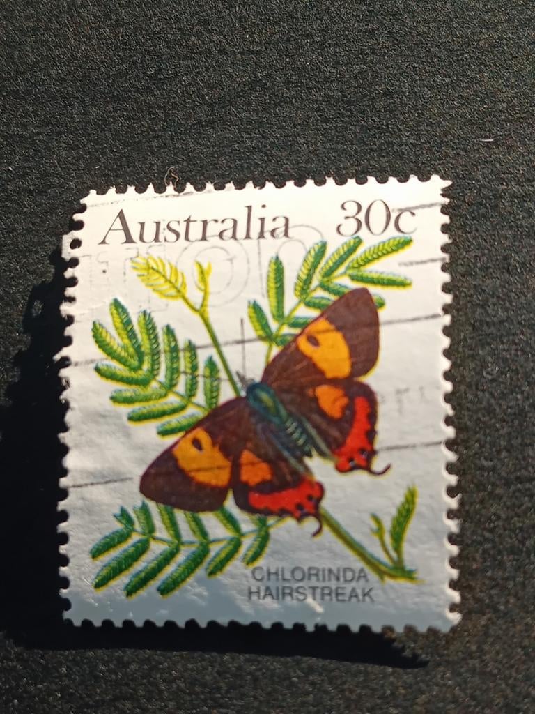 Australische postzegel Chlorinda Hairstreak vlinder 30c, Postzegels en Munten, Postzegels | Nederland, Ophalen of Verzenden