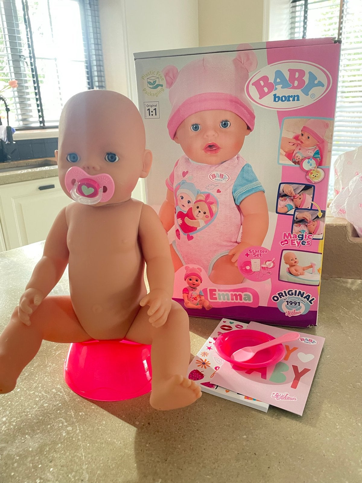 Baby Born Emma pop met accessoires en boekje, Kinderen en Baby's, Ophalen, Gebruikt, Babypop